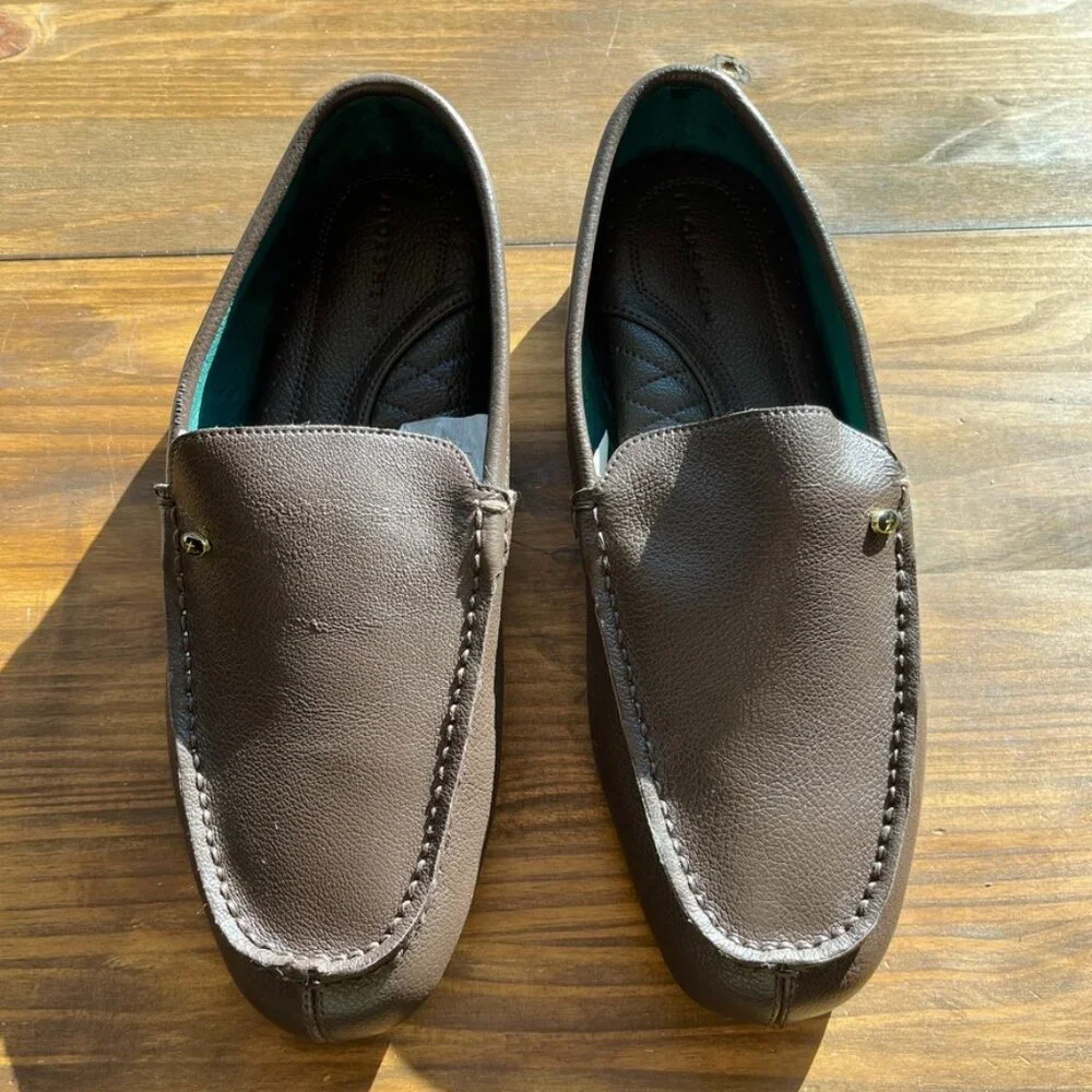 Florsheim Loafers‎ Size 11.5 Mens Grafton Brown Leather Driver Slip On Shoes NIB